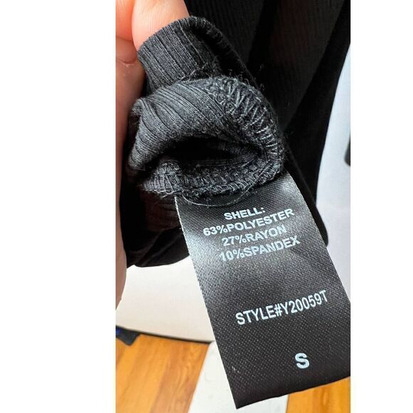 Tuckernuck Pomander Place Blanche Black Ribbed Square Neck Top Sz. S - Picture 5 of 6